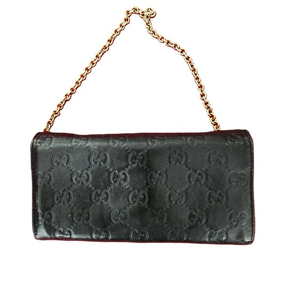 Gucci Guccissima Black Leather Chain Wallet - Picture 2 of 5